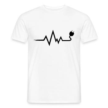 Electrician Cable Heartbeat Electricity - Men's T-Shirt - white - Front - AI Model Male 178 dark (178cm)