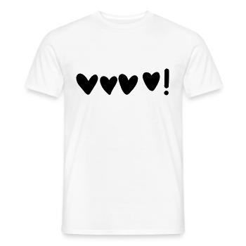 Cœur Cœur Amour Amour Partenaire Couples Mignon - T-shirt homme - blanc - Devant - AI Model Male 178 dark (178cm)