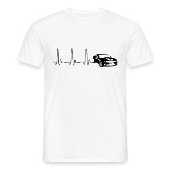 EKG HERZLINIE SPORTWAGEN schwarz - Männer T-Shirt - Weiß - Vorne - AI Model Male 178 dark (178cm)