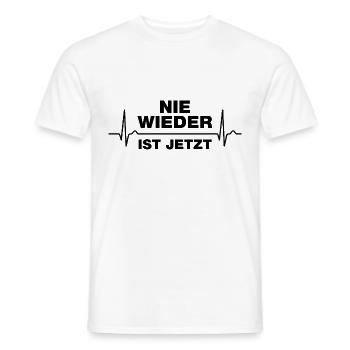 Nie wieder ist jetzt Gegen Rechts gegen Hetze EKG - Männer T-Shirt - Weiß - Vorne - AI Model Male 178 dark (178cm)