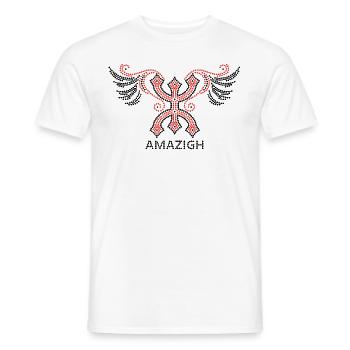 AMAZIGH ZYMBOLE BERBERE Z IMAZIGHEN BIJOU KABYLE - T-shirt homme - blanc - Devant - AI Model Male 178 dark (178cm)