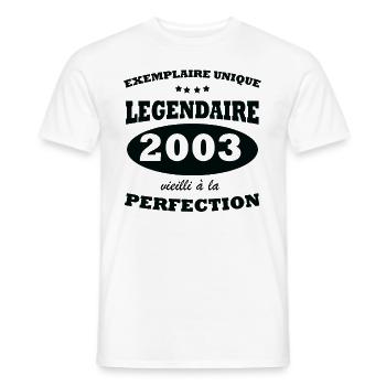 Vintage exemplaire unique 2003 Edition limitée - T-shirt homme - blanc - Devant - AI Model Male 178 dark (178cm)