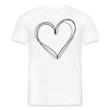 Illustration de coeur - T-shirt homme - blanc - Devant - AI Model Male 178 dark (178cm)