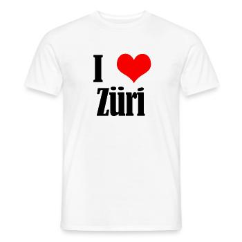 I love Züri - Männer T-Shirt - Weiß - Vorne - AI Model Male 178 dark (178cm)