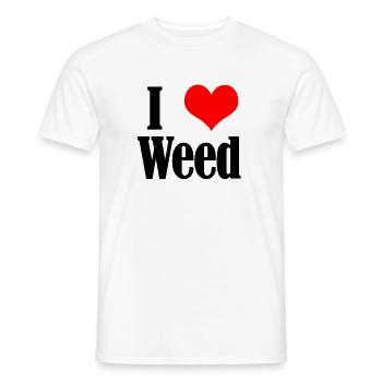 I love weed - Men's T-Shirt - white - Front - AI Model Male 178 dark (178cm)