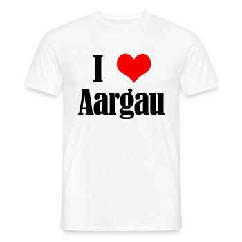 I love Aargau - Männer T-Shirt - Weiß - Vorne - AI Model Male 178 dark (178cm)