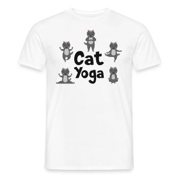 Chemise de yoga Chat Yoga Fitness Sport Gift - T-shirt homme - blanc - Devant - AI Model Male 178 dark (178cm)