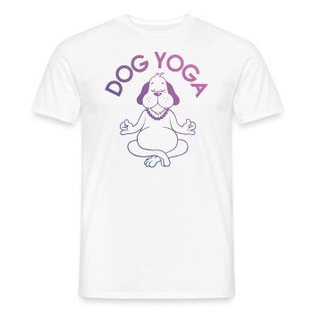 Yoga - Chemise Chien Yoga Fitness Sport Gift - T-shirt homme - blanc - Devant - AI Model Male 178 dark (178cm)
