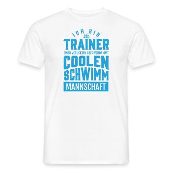 Schwimmen – Shirt Trainer Wassersport Geschenk - Männer T-Shirt - Weiß - Vorne - AI Model Male 178 dark (178cm)
