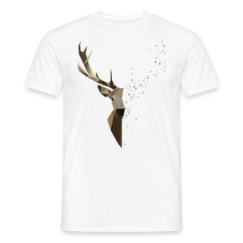 Cerf géométrique - T-shirt homme - blanc - Devant - AI Model Male 178 dark (178cm)