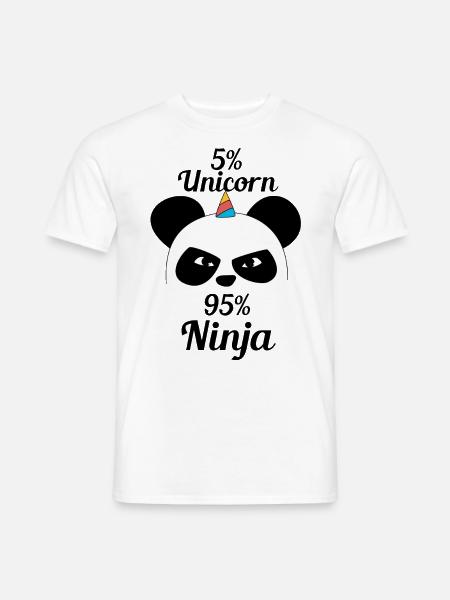 Einhorn Panda Ninja Kung Fu Panda - Männer T-Shirt - Weiß