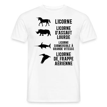 Blague Sur Les Licornes Humour De Licorne - T-shirt homme - blanc - Devant - AI Model Male 178 dark (178cm)