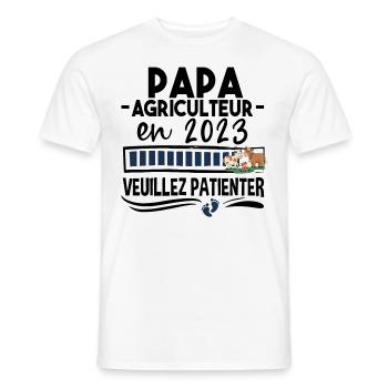 2023 Papa Agriculteur Agriculture Bébé Naissance - T-shirt homme - blanc - Devant - AI Model Male 178 dark (178cm)