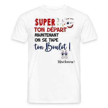 Collègue départ Homme Et Femme - T-shirt homme - blanc - Devant - AI Model Male 178 dark (178cm)
