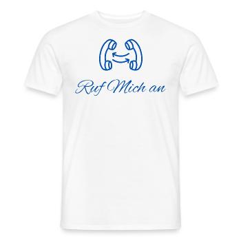 Ruf Mich an - für den Junggesellinnenabschied - Männer T-Shirt - Weiß - Vorne - AI Model Male 178 dark (178cm)