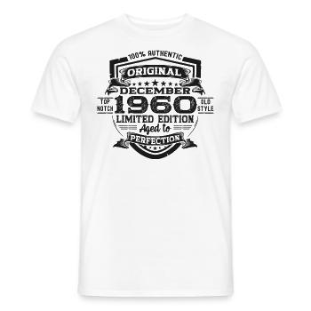 Né en décembre 1960 cadeau de 62e anniversaire - T-shirt homme - blanc - Devant - AI Model Male 178 dark (178cm)