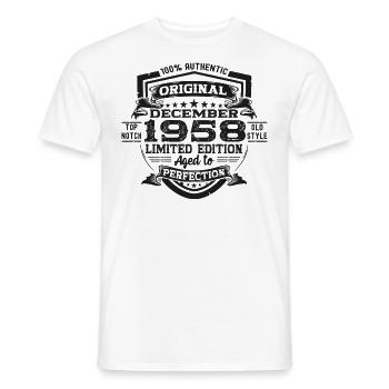 Né en décembre 1958 cadeau de 64e anniversaire - T-shirt homme - blanc - Devant - AI Model Male 178 dark (178cm)