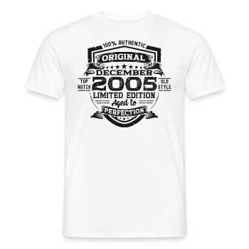 Décembre Année 2005 Cadeau du 17e anniversaire - T-shirt homme - blanc - Devant - AI Model Male 178 dark (178cm)