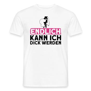 Endlich Kann Ich Dick Werden - Braut Polterabend - Männer T-Shirt - Weiß - Vorne - AI Model Male 178 dark (178cm)