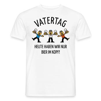 Vatertag – Bier Im Kopf (Karikatur Tanz / 5C / B) - Männer T-Shirt - Weiß - Vorne - AI Model Male 178 dark (178cm)