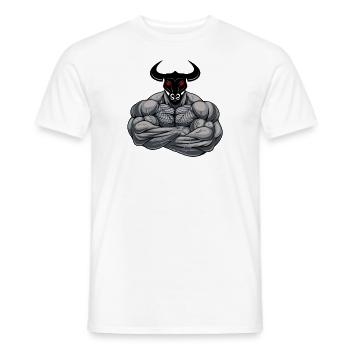 Homme taureau - Homme Taureau - T-shirt homme - blanc - Devant - AI Model Male 178 dark (178cm)