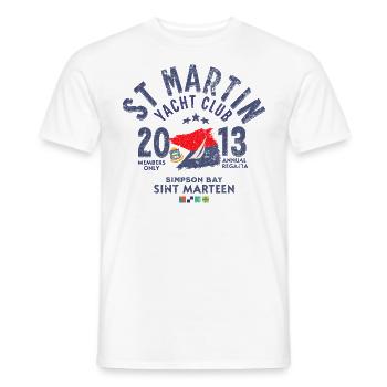 St Martin Yacht club blc Copy - Men's T-Shirt - white - Front - AI Model Male 178 dark (178cm)