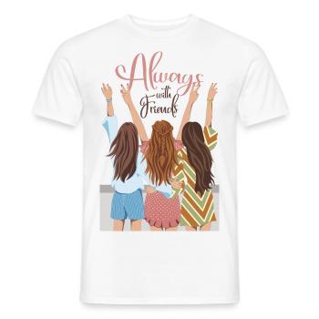 Always with Friends - Men's T-Shirt - white - Front - AI Model Male 178 dark (178cm)