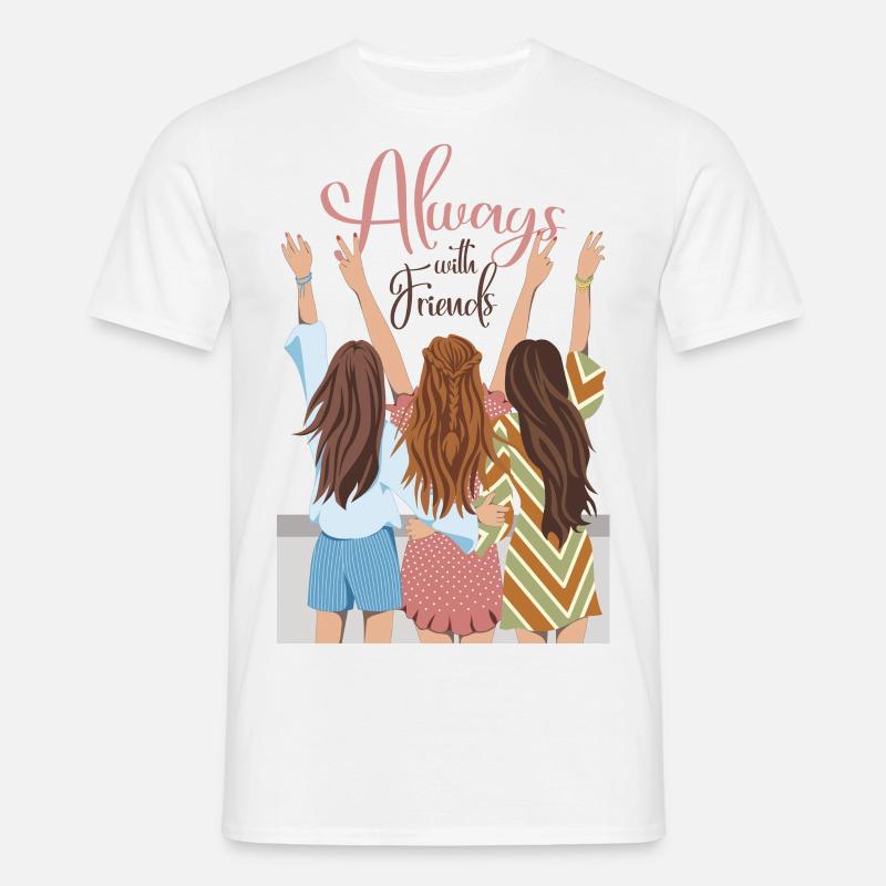 Immer mit Freunden - Männer T-Shirt - Weiß