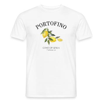 Portofino - Italy - Riviera - Genoa - Italia - Men's T-Shirt - white - Front - AI Model Male 178 dark (178cm)