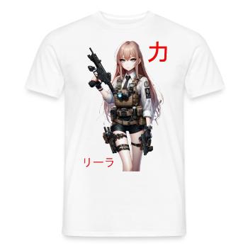 Anime Soldier - Männer T-Shirt - Weiß - Vorne - AI Model Male 178 dark (178cm)