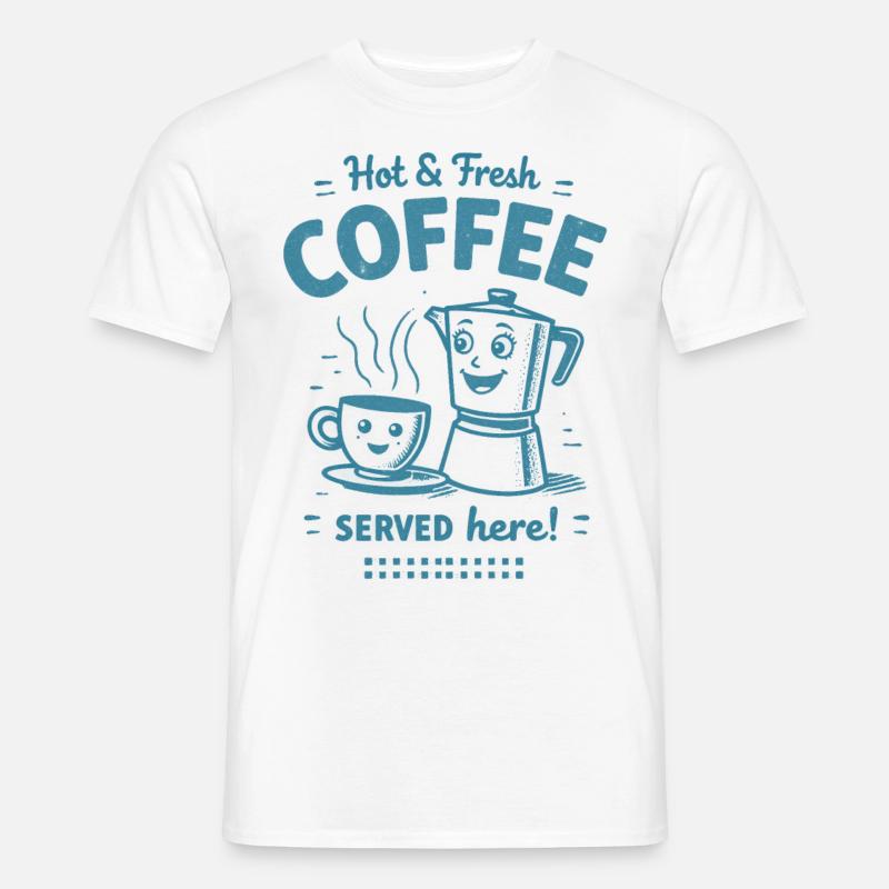 Kaffee - Männer T-Shirt - Weiß