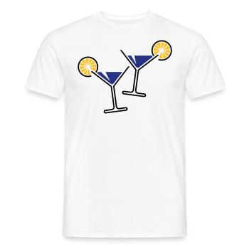 2 Cocktailgläser / Cocktail / Martini + (Blau) - Männer T-Shirt - Weiß - Vorne - AI Model Male 178 dark (178cm)