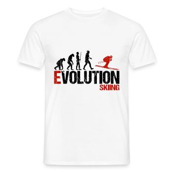 Évolution du ski - T-shirt homme - blanc - Devant - AI Model Male 178 dark (178cm)