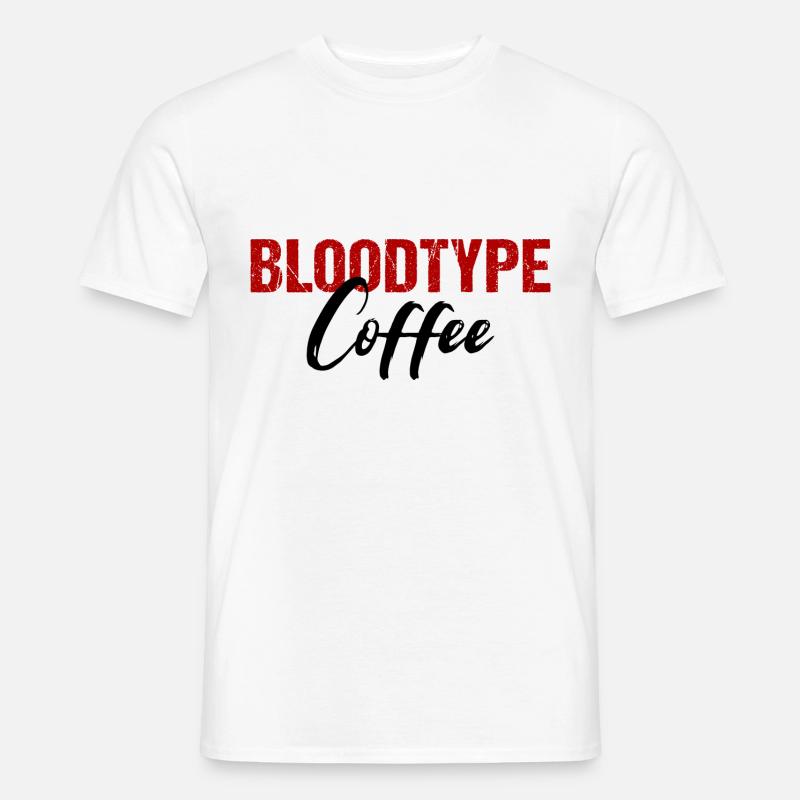 Bloodtype Kaffe Kaffe Elskere - Mænd T-shirt - hvid