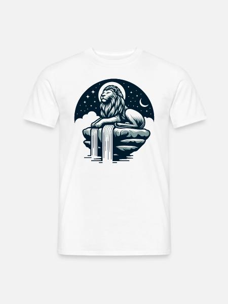LÖWE FELSEN RUHE MEDITATION KRAFT FOKUS SAVANNE - Männer T-Shirt - Weiß
