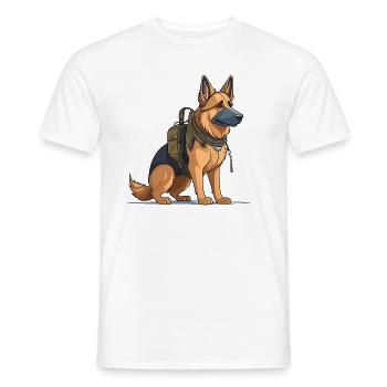 Chien de berger - T-shirt homme - blanc - Devant - AI Model Male 178 dark (178cm)