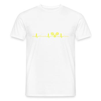 EKG HERZSCHLAG TENNIS gelb - Männer T-Shirt - Weiß - Vorne - AI Model Male 178 dark (178cm)