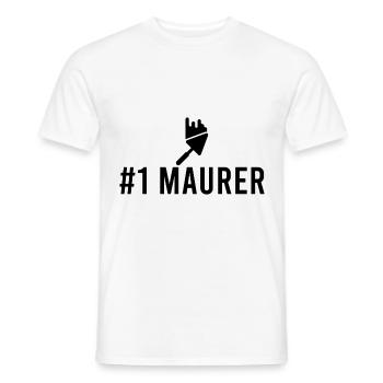Maurer - Männer T-Shirt - Weiß - Vorne - AI Model Male 178 dark (178cm)