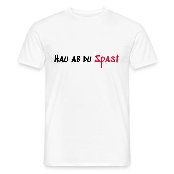 Hau ab du Spast - Männer T-Shirt - Weiß - Vorne - AI Model Male 178 dark (178cm)