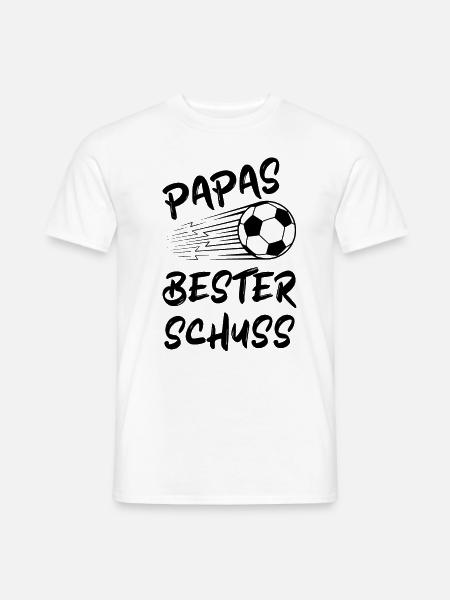 Papa Papas Bester Schuss Geburt Fußball Baby - Männer T-Shirt - Weiß