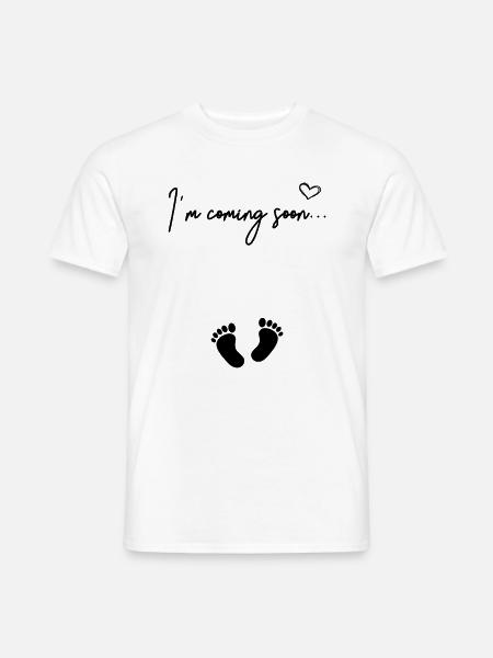 I'm Coming Soon Schwangerschaft Baby Geburt - Männer T-Shirt - Weiß