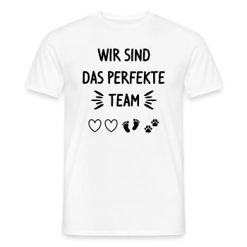 Wir Sind Das Perfekte Team - Familie Baby Hund - Männer T-Shirt - Weiß - Vorne - AI Model Male 178 dark (178cm)