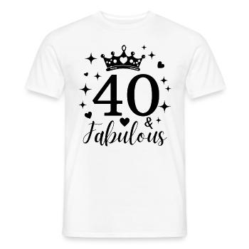40. Geburtstag. Fabelhaft 40 - Männer T-Shirt - Weiß - Vorne - AI Model Male 178 dark (178cm)