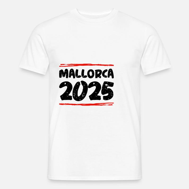 Mallorca 2025 Spruch - Männer T-Shirt - Weiß
