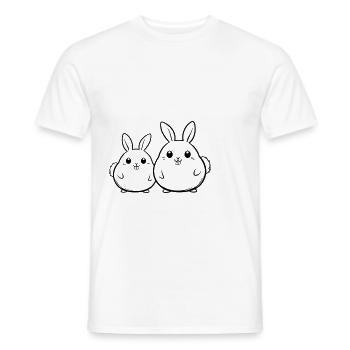 Famille de lapins de Pâques - T-shirt homme - blanc - Devant - AI Model Male 178 dark (178cm)