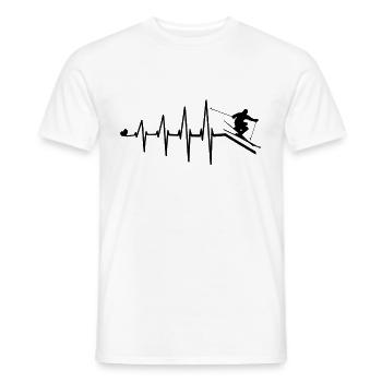 Heartbeat heartbeat ski heart rate - Men's T-Shirt - white - Front - AI Model Male 178 dark (178cm)