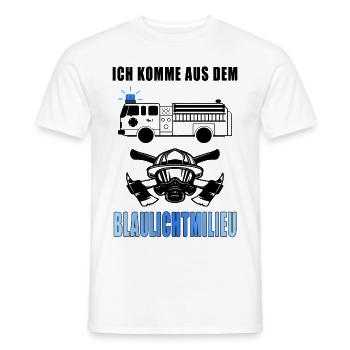Feuerwehr Blaulichtmilieu cooler Spruch Geschenk - Männer T-Shirt - Weiß - Vorne - AI Model Male 178 dark (178cm)