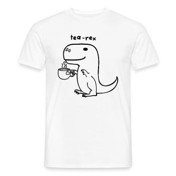 tea rex - Men's T-Shirt - white - Front - AI Model Male 178 dark (178cm)