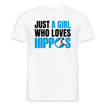 JUST A GIRL WHO LOVES HIPPOS - Men's T-Shirt - white - Front - AI Model Male 178 dark (178cm)