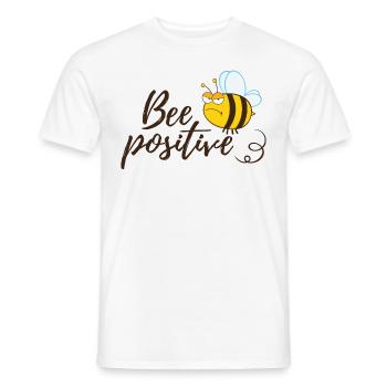 Drôle d’abeille disant abeille positive - T-shirt homme - blanc - Devant - AI Model Male 178 dark (178cm)
